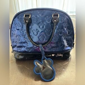 Loungefly Mickey Embossed Blue and Black Satchel